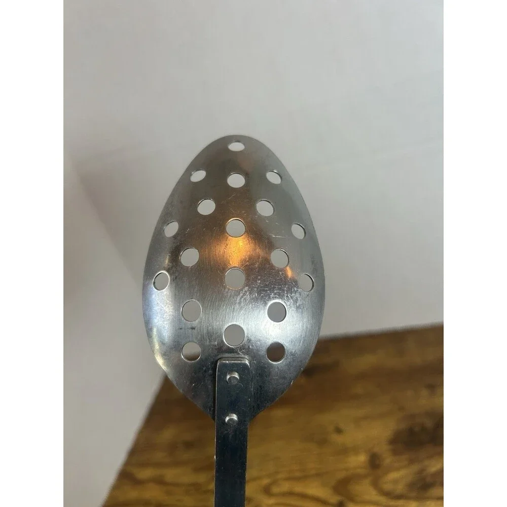 Vintage Floral Handle Slotted Spoon & Spreader Set Stainless Steel USA Mushroom
